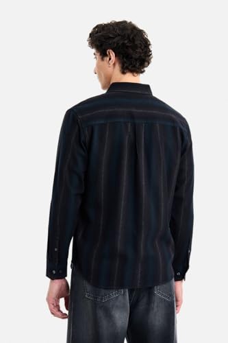 Image of SNITCH Men Casual Shirt | Regular Fit Full Sleeve Point Collar Striped Pattern | 100% Breathable Cotton Fabric for Smart Casual