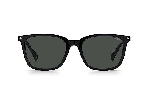 Polaroid Sunglasses PLD 6136/CS Rectangular Sunglasses, Black/Polarized Gray, 51mm,18mm3