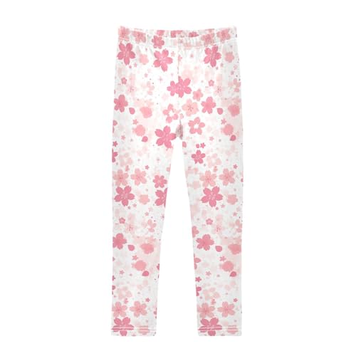 Cherry Blossoms Kids Girl's Legging Casual High Waisted Leg Yoga Pants Sports