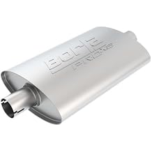 BORLA 400495 ProXS ProXS Muffler 2.25 بوصة مدخل مركزي/2.25 بوصة مخرج مركزي، 4 بوصة &times; 9.5 بوصة بيضاوي، 14 بوصة جسم طويل، 19 بوصة الطول الإجمالي. الجزء العالمي. تصميم عكسي. رقبة محززة.
