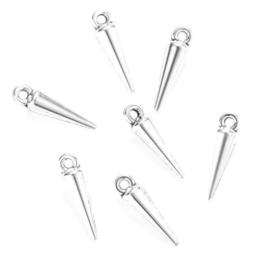 ZHITENG 100pcs 22mm/0.866in Plastic 3D Taper Awl Bodkin Beads Charms Pendant Designer Charms Fit Jewelry Making DIY Jewelry Findings With Box