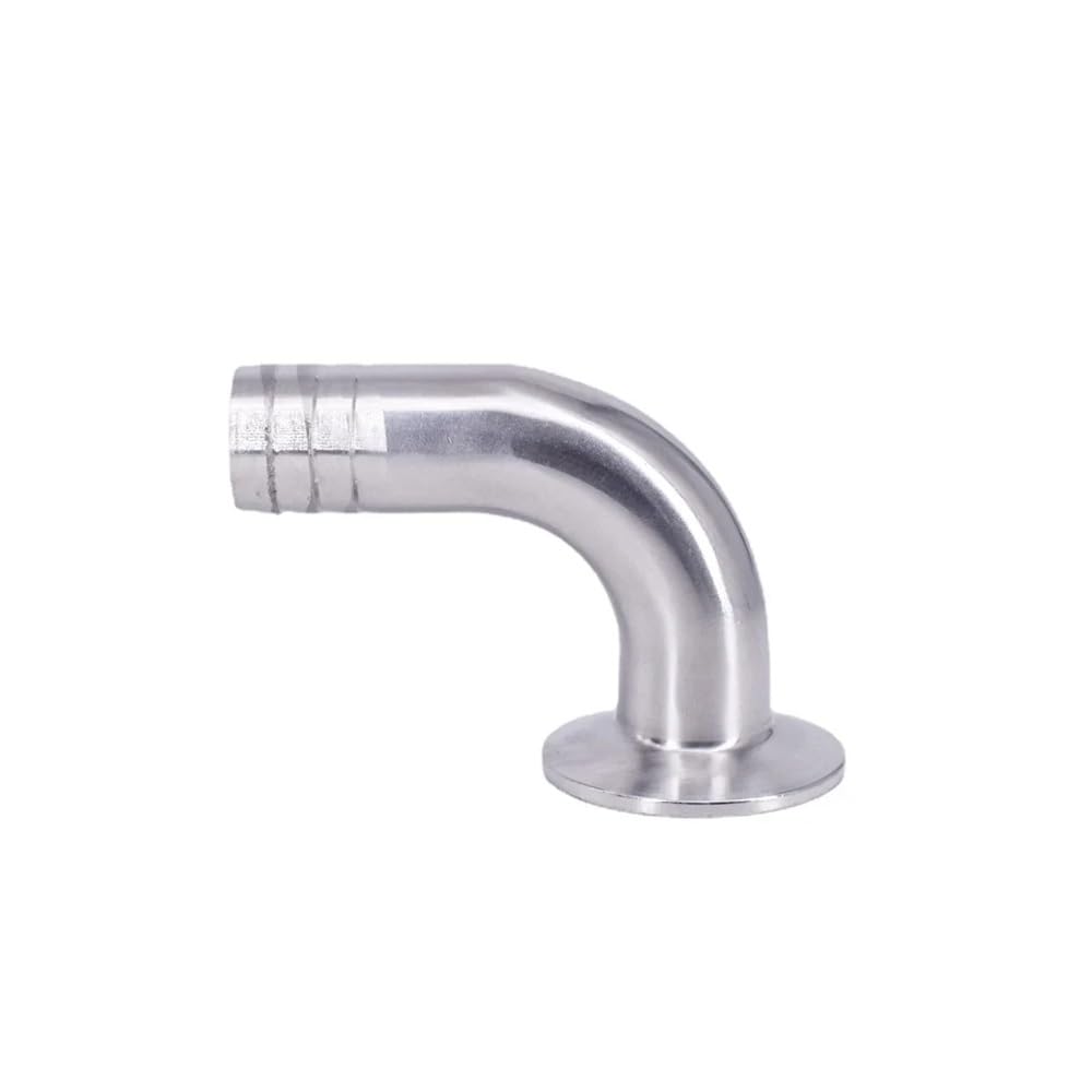 AARTERZZA 12.7 16 19 25 32 38-108mm Hose Barb 1.5" 2" 2.5" 3" 4" Tri Clamp 90 Deg Elbow SUS304 Stainless Steel Fitting Homebrew(38mm Barb K50.5mm)