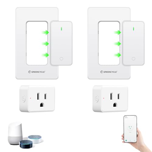 Image of Greencycle WiFi Plug with Switch 2 Sets,App /Voice /Wireless Switch Control