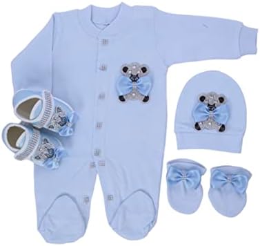 Luxurious handmade Baby Girl/Boy Hospital Exit Newborn Bling Outfits Layette Set Special Occasion Outfit