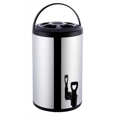 8L Stainless Steel Hot Water Urn, Boiling Water Dispenser for Tea& Hot Drinks, Double Walled Insulated Beverage Dispenser with Spigot, Milk Tea Bucket Insulated Barrel for Hot Water Or Beverage