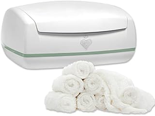 Prince Lionheart Warmies Wipes Warmer Designed for Reusable Cloth Wipes | Soft Glow Nighlight | Includes 1 everFRESH Pillow and 12 Warmies Cloth Wipes