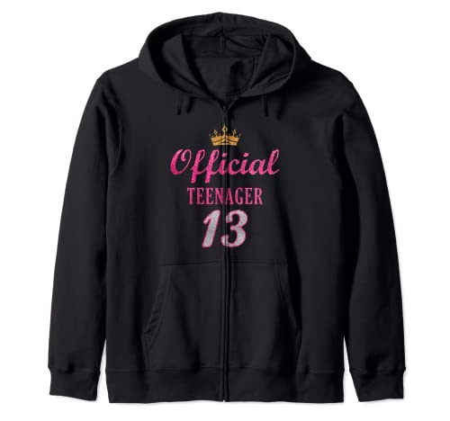 Official 13 Teenager Cute Thirteen 13th Birthday For Girls Sudadera con Capucha
