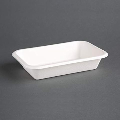 Fiesta Green DW347 Compostable Bagasse Food Trays 18cmx12cm (Pack of 50) Cover