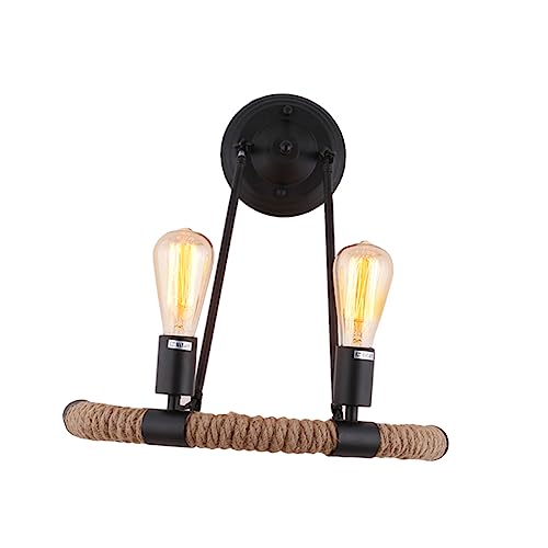 HOMSFOU Pared De Cuerda De Vintage Aplique De Iluminación De Estilo Retro Para Dormitorio Pasillo Estar Bases De Bombilla No Incluida