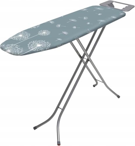 Klappbares Bügelbrett Basic, 114x34cm Dampfbügelbrett mit Metallnetz, Bügeltisch mit 5mm Schaumstoffunterlage und...