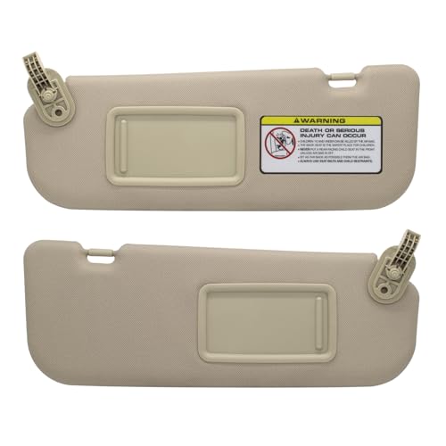 NHILES Left Driver & Right Passenger Side Sun Visor Replacement Compatible with Hyundai Elantra 2011 2012 2013 2014 2015 Replace# 852103X000TX Colour Beige