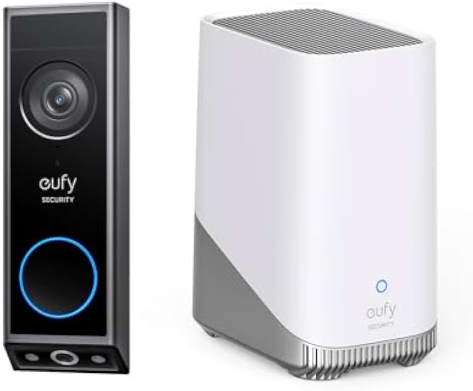eufy Security Video Doorbell E340 (with HomeBase 3), 2K Full HD Dual Cameras&Head-to-Toe View,Wired/Battery Power,Delivery Guard,Color Night Vision,Two-Way Talk, Local Expandable Storage up to 16TB