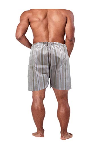 Image of Men's Lattha Traditional Pure Cotton Underwear aka Patta wala Janghiya, Dhari wala / Striped Undergarment, Khadi Latthe Ka Jangia, Nicker,Chaddi; Nade wala kachha with wide Miyani /Asan & Back Pocket & Drawstring /Nada