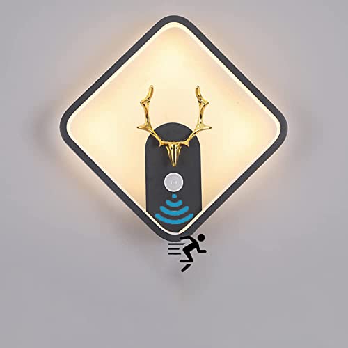 LED Wandleuchte mit Bewegungsmelder 18W Innen Modern Wandlampe mit Bewegungssensor Wandlicht aus Aluminium Warmweißes 3000K Wandbeleuchtung für Flur Korridor Treppenhaus Wohnzimmer Schlafzimmer Lampe