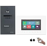 MATHFEL 2 Draht Bus WLAN Video Türsprechanlage Gegensprechanlage Fischaugenkamera 170 Grad Anthrazit Außenstation, Farbe: 1x7'' Monitor in weiß