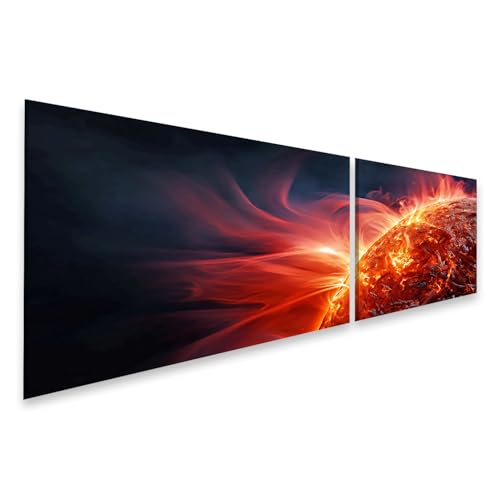 Tempête solaire impression sur toile d'art en 2 pièces pour decoration murale espace