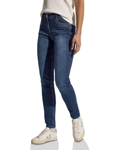 Jean coupe ajustée femme Cecil pantalon denim stretch taille moyenne