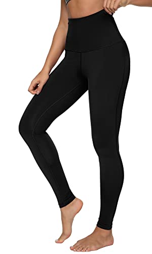 QUEENIEKE Sporthosen Damen Hohe Tailln Sport Leggings Blickdicht Trainning Yogahosen Bauchkontrolle Strumpfhosen für Laufen Fitness Gym Workout Farbe Schwarz Größe M（8/10