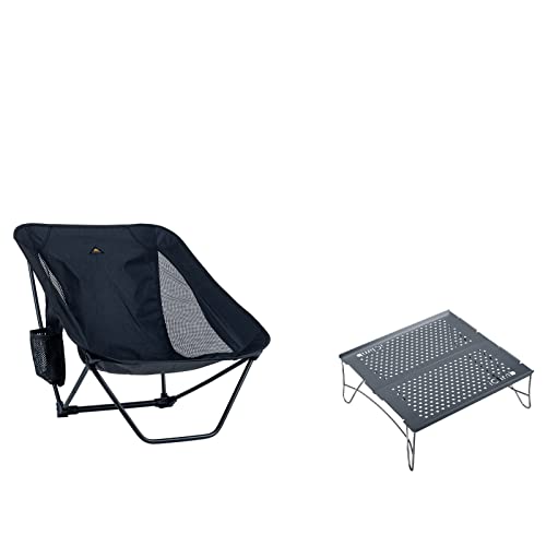 Iclimb 1 Solo Mini Folding Table And 1 Low Folding Chair Bundle, Ultralight Compact For Solo Person Outdoor Backpacking Camping Hiking Beach Concert #TOP6