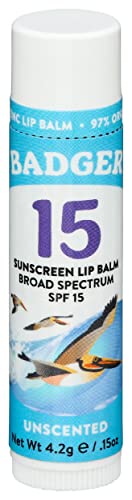 Badger Sunscreen Lip Balm SPF 15 Organic