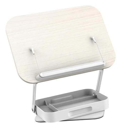 Support livre de cuisine en bois et blanc, pupitre rotatif pour recettes