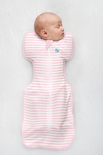 Image of Love to Dream Swaddle UP, 1.0 TOG, Baby Sleep Sack, Self-Soothing Swaddles for Newborns, Improves Sleep, Snug Fit Helps Calm Startle Reflex, Newborn Essentials for Baby, Small 8-13lbs, Stripe Pink