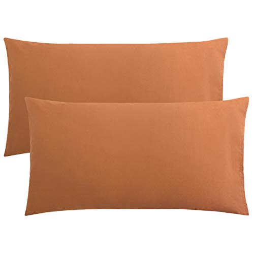 FLXXIE 2 Pack Microfiber King Pillow Cases, 1800 Super Soft Pillowcases with Envelope Closure, Wrinkle, Fade and Stain Resistant Pillow Covers, 20x36, Tan