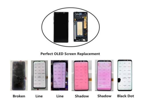 Galaxy Note9 LCD Display Screen Assembly Replacement for Samsung Galaxy Note9 Touch Digitizer Screen with Frame Toolkits SM-N960U N960F No Fingerprint (Black)