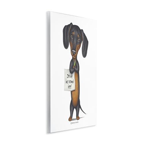 Image of Stupell Industries 'Funny Dachshund Boss', Wall Plaque Art, 13 x 19 Inches, Easy to Hang and Sturdy, Made in USA, by Danny Gordan