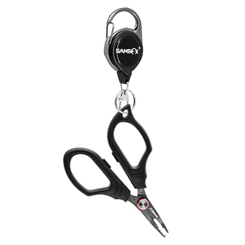 SAMSFX Fishing Braid Scissors, Snip Braided Line Cutter Saltwater and Freshwater, Serrated Shears...