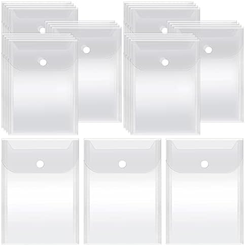 Vmiapxo 40 Pack Stamp and Die Storage Pockets, Reusable Small Plastic Envelopes Waterproof Sticker Organizer Receipt Holder Photo Storage Folders (5" x 7")