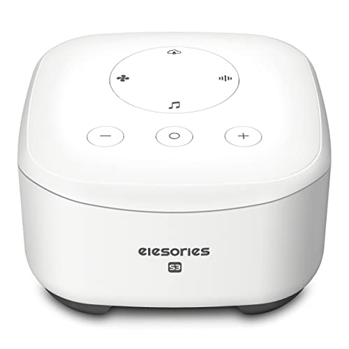 elesories White Noise Machine for Sleeping Nursery Office Home, Memory Function, Sleep Timer, Sound Machine with 20 Soothing Sounds, Sound Machine Baby Sleep Therapy Powered by AC or USB