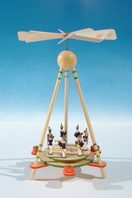 Pyramide de Noël Seiffen en bois style mineur de 33 cm pour table