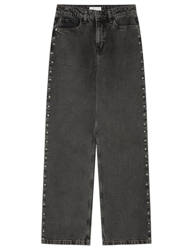 Jeans pantalon à pattes d'éléphant femme Springfield classique clouté denim bleu