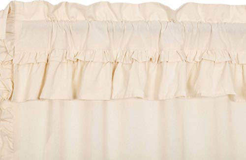 Vhc Brands Muslin Ruffled Unbleached Natural Valance, 16X72 #TOP2