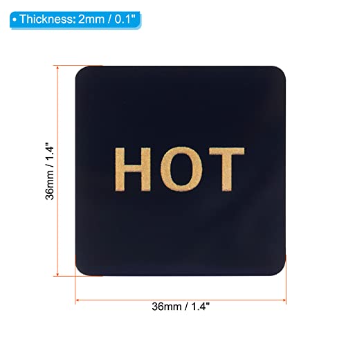 PATIKIL Self Stick Hot/Cold Water Label, 2 works/4 Pack Acrylic Square Sticker Signs for Faucets Sinks Black - Image 2