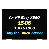 Replacement for HP Envy X360 15m-ds0011dx 15-ds 15m-ds LCD Display 15m-ds0012dx Digitizer 15m-ds0023dx 15-ds0003ca 15-ds0013ca 15-ds0013nr L53868-001 FHD 15.6' LCD Touch Screen Laptop Assembly