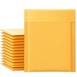UCGOU Kraft Bubble Mailers 5x8.6 Inch Usable Size 5x7 Inch 50 Pack Yellow Padded Envelopes Small Business Mailing Packages Self Sealing Tear Resistant Boutique Bulk Mail Shipping Bags Bubble Mailers