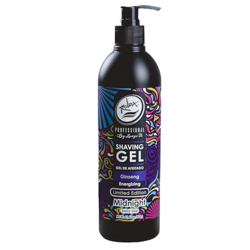 Rolda Midnight Ginseng Shaving Gel For Sensitive Skin - Clear Non-Foaming Shaving Gel for Men - No Bump Shave Gel, Mess-free Application, Anti-Aging, Fight Razor Burn, Smooth Shaves, 17.6oz