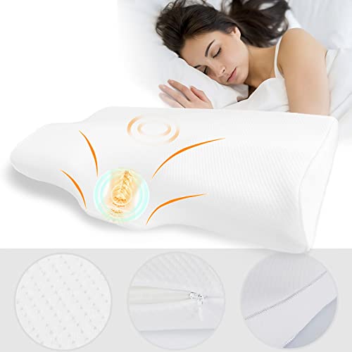Oreiller Ergonomique Cervical à Mémoire de Forme, Oreiller à Mémoire de Forme Anti Douleur, Anti-ronflement, Oreiller orthopédique avec Housse Respirante et Lavable Cover