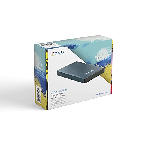 Tooq TQE-2527PB - Carcasa para Discos Duros HDD de 2.5", (SATA I/II/III de hasta 9.5 mm de Alto, USB 3.0) Aluminio, Indicador LED, Color Azul Pacífico, 50 grs - imagen 9