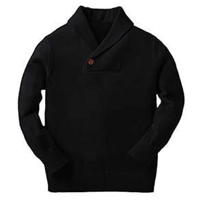 Makkrom Toddler Baby Boy Girl Shawl Collar Pullover Cable Sweaters Knit V Neck Christmas Fall Wniter Outfit
