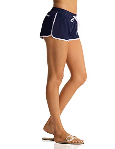 Rocorose Women's Board Trunks Quick Dry Slim Fit Water Activities Sports Shorts with Back Pocket Navy M