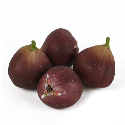 VIOCIWUO Artificial Fig 4PCS, Fake Figs Figurine Lifelike Fig Bulk Simulated Fruit Model for
