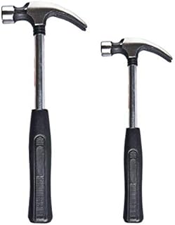 2 Pack 8oz &16oz Steel Shaft Handle Claw Hammer Rubber Grip Handle Nail Remover