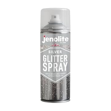 JENOLITE Silver Glitter Spray | 400ml | Clear Lacquer with Fine Glitter | Multi-Surface | Ideal for Picture Frames, Mirrors, Ornaments & Crafting