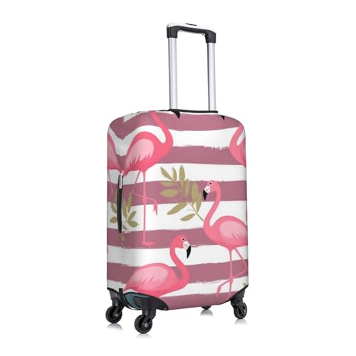 Flamingo Stripe Luggage Cover Elastic Washable Protector Anti-Scratch Travel Suitcase Covers With Concealed Zipper For 18-32 Inch Luggage Large3