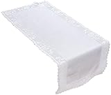 100% Baumwolle, Ampfing Baumwollläufer mit Spitze im Landhausstil, Größe ca. 40x100 cm Material 100% Baumwolle, Farbe weiß, K3-5103