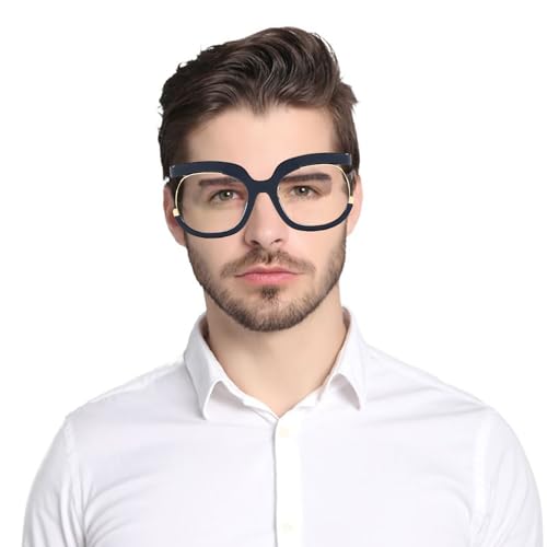 Image of Creative Eye Frame,Blue Light Blocking Oversized Glasses, Retro Round Eyewear Frame,Fashion Half Frame