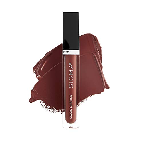 Sigma Beauty Liquid Lipstick - Dapper - Highly Pigmented Lip Color - Non Feathering Lipstick, No Lip Liner Needed - Matte Lipstick With Satin Finish - Vegan, Cruelty Free, Paraben Free Lipstick - Warm Hibiscus Nude #TOP25